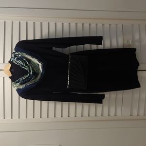 Ports Wool Sheath Dress - Dark Navy Blue